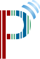 Wikidata transparent logo cut into a "P", emiting waves (SVG logo for "Wikidata Property creator", no text)