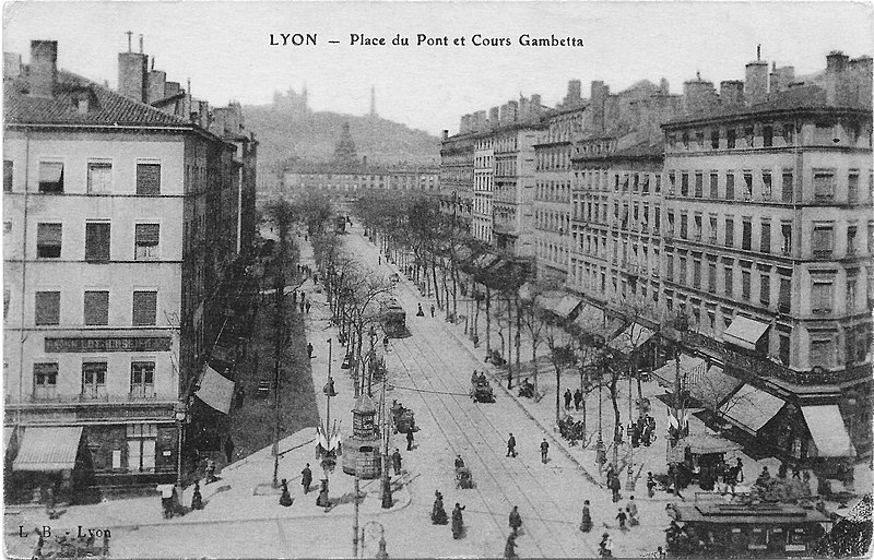 File:Lyon Place du Pont et Cours Gambetta postcard.jpg