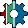 Wikidata logo cut into a transparent gear (SVG logo for "Wikidata Reasonator", no text)