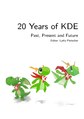 20 Years of KDE Book (PDF), cover by Timothée Giet, edited by Lydia Pintscher, President of KDE e.V.