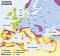 Climatic map of Europe (French)