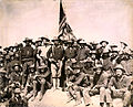Theodore Roosevelt (center-left) at San Juan hill with the Rough Riders during the Spanish–American War