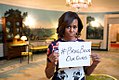 First Lady Michelle Obama protesting against the Chibok kidnapping(en-WP). Posted on May 7.(Commons-Cat. + Video, May 10)