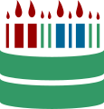 Wikidata transparent logo cut into a birthday cake shape (SVG icon, no text)